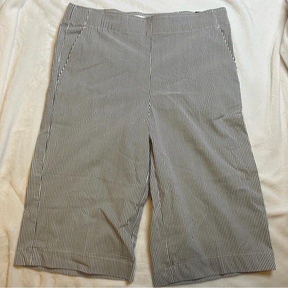 Counterparts Pants - Counterparts Black and White Striped Women's Bermudas